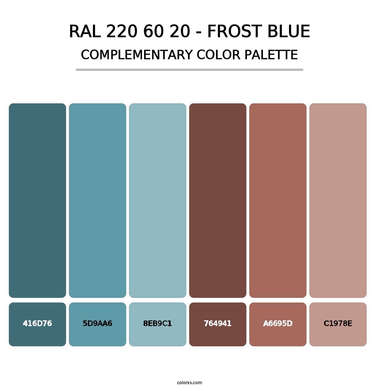 RAL 220 60 20 - Frost Blue - Complementary Color Palette
