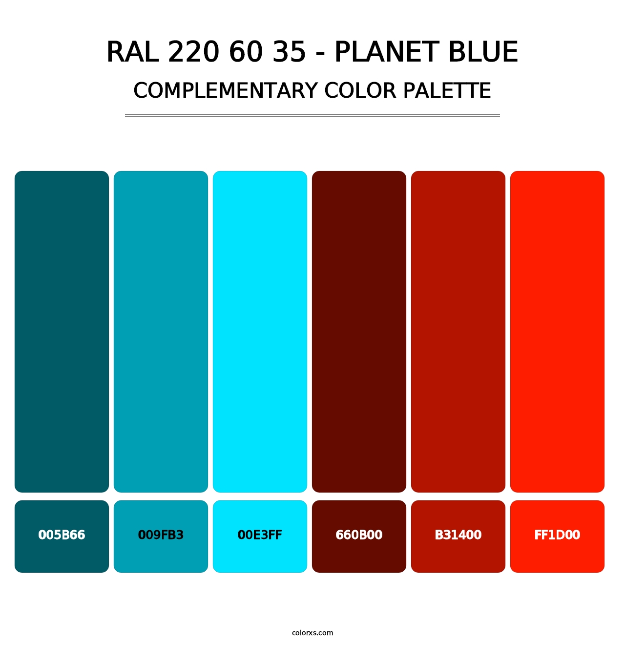 RAL 220 60 35 - Planet Blue - Complementary Color Palette