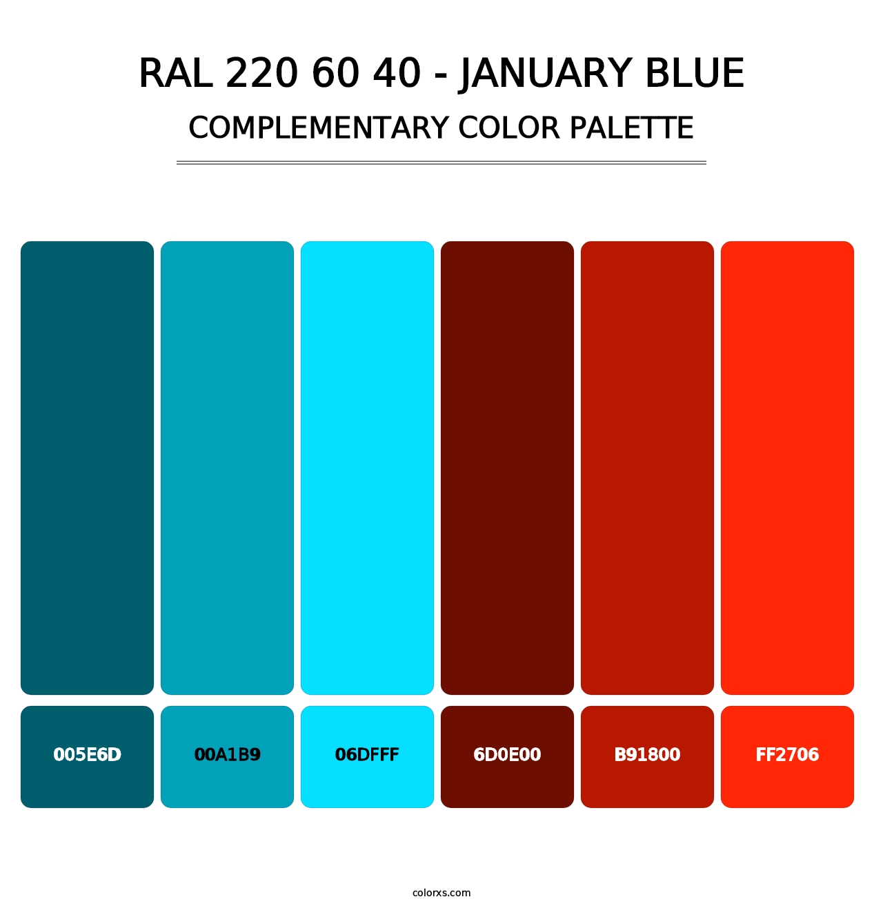 RAL 220 60 40 - January Blue - Complementary Color Palette