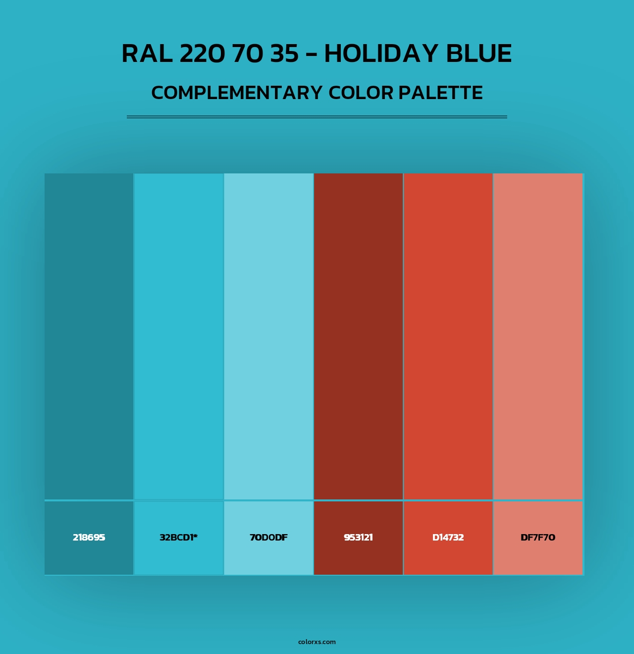 RAL 220 70 35 - Holiday Blue - Complementary Color Palette