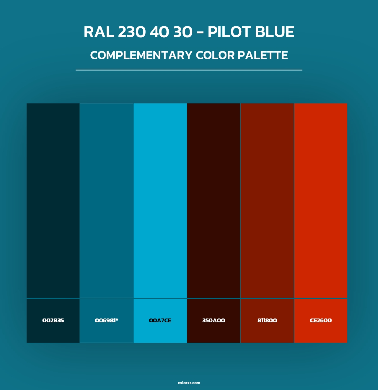 RAL 230 40 30 - Pilot Blue - Complementary Color Palette