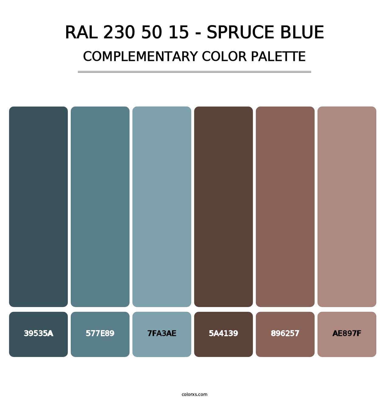 RAL 230 50 15 - Spruce Blue - Complementary Color Palette