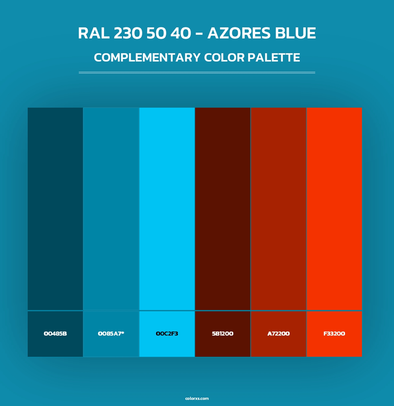 RAL 230 50 40 - Azores Blue - Complementary Color Palette