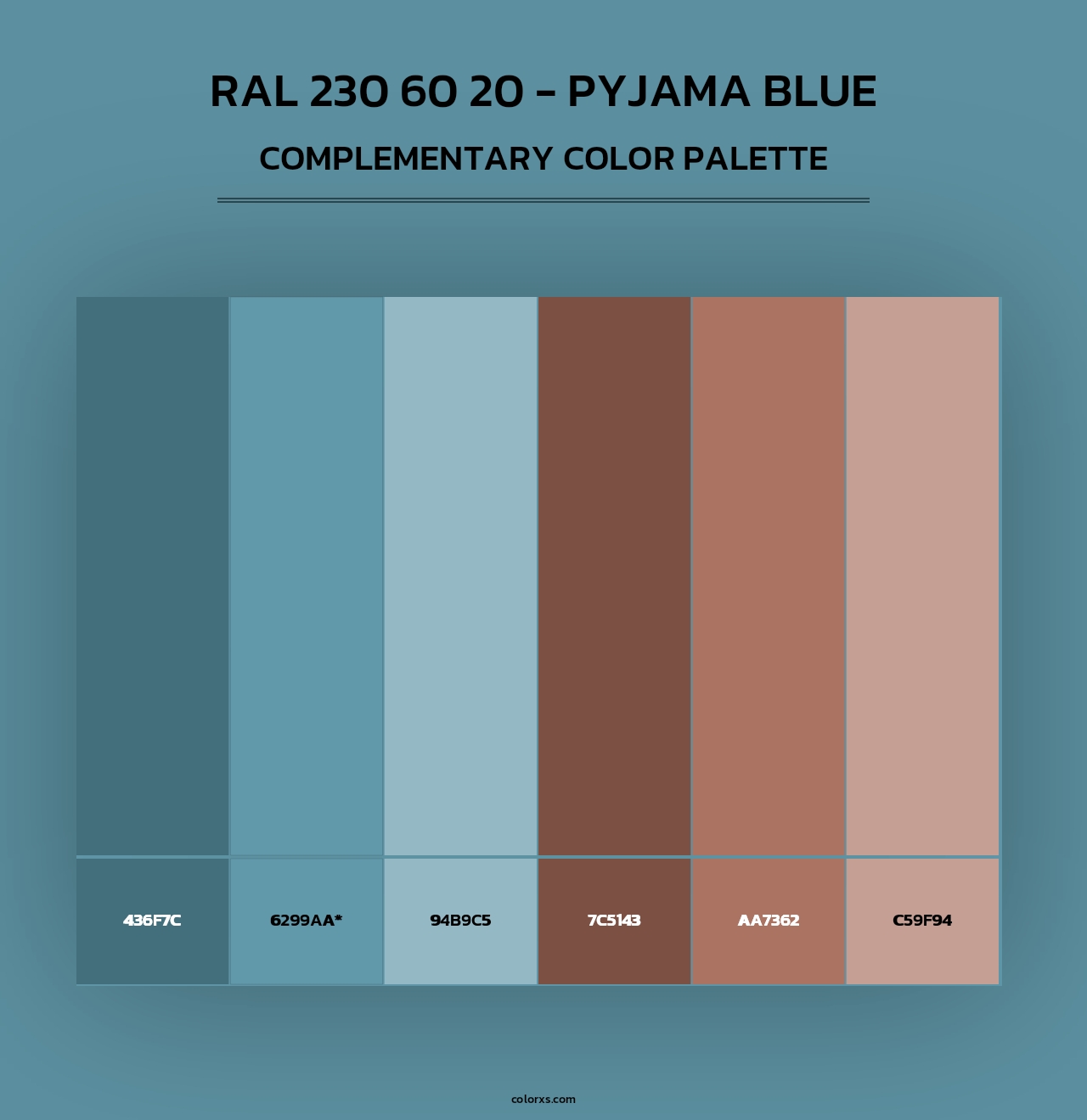 RAL 230 60 20 - Pyjama Blue - Complementary Color Palette