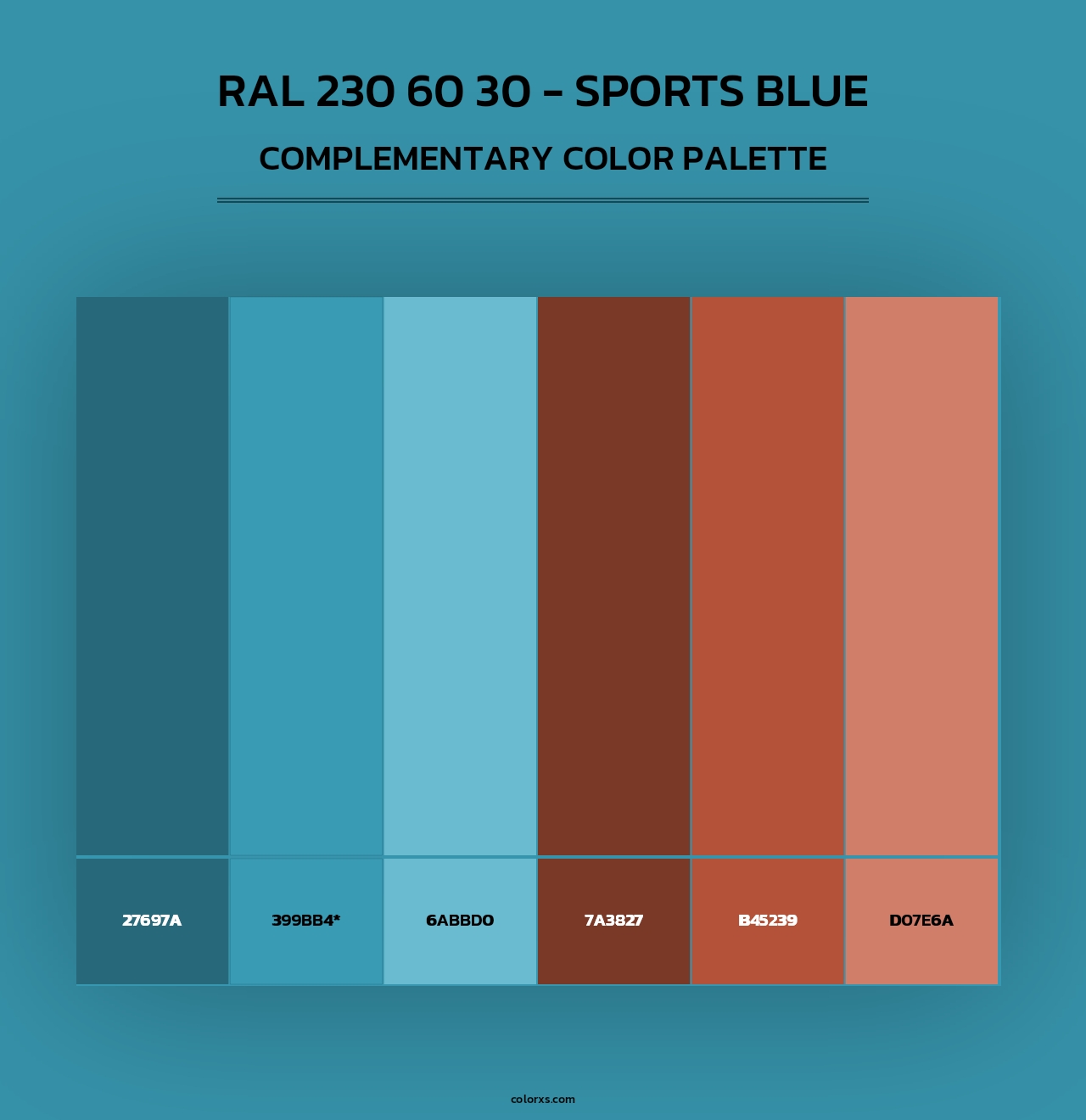 RAL 230 60 30 - Sports Blue - Complementary Color Palette