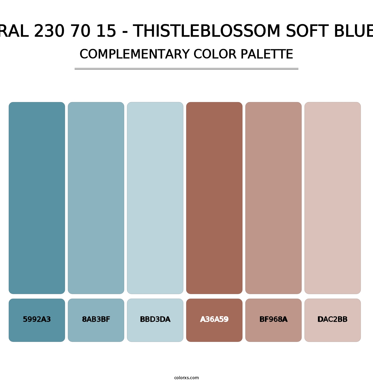 RAL 230 70 15 - Thistleblossom Soft Blue - Complementary Color Palette