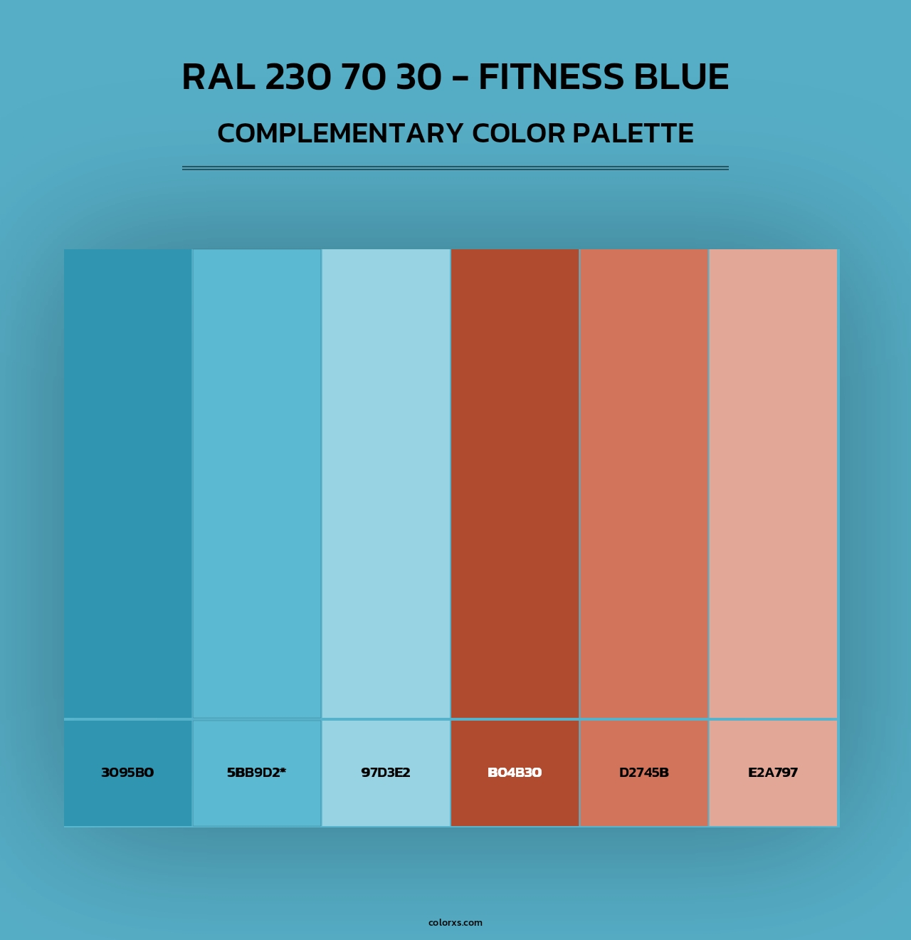 RAL 230 70 30 - Fitness Blue - Complementary Color Palette