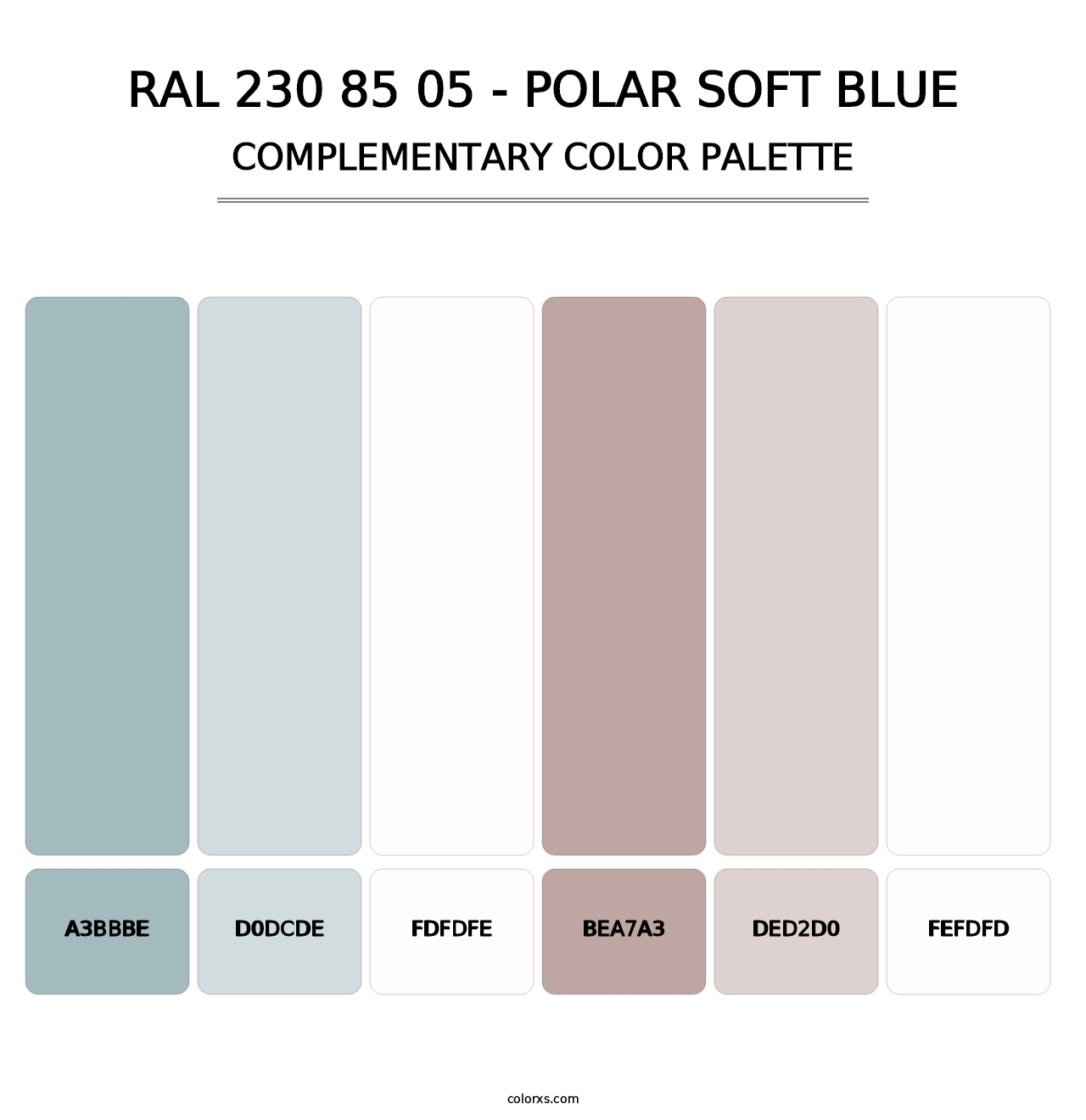 RAL 230 85 05 - Polar Soft Blue - Complementary Color Palette