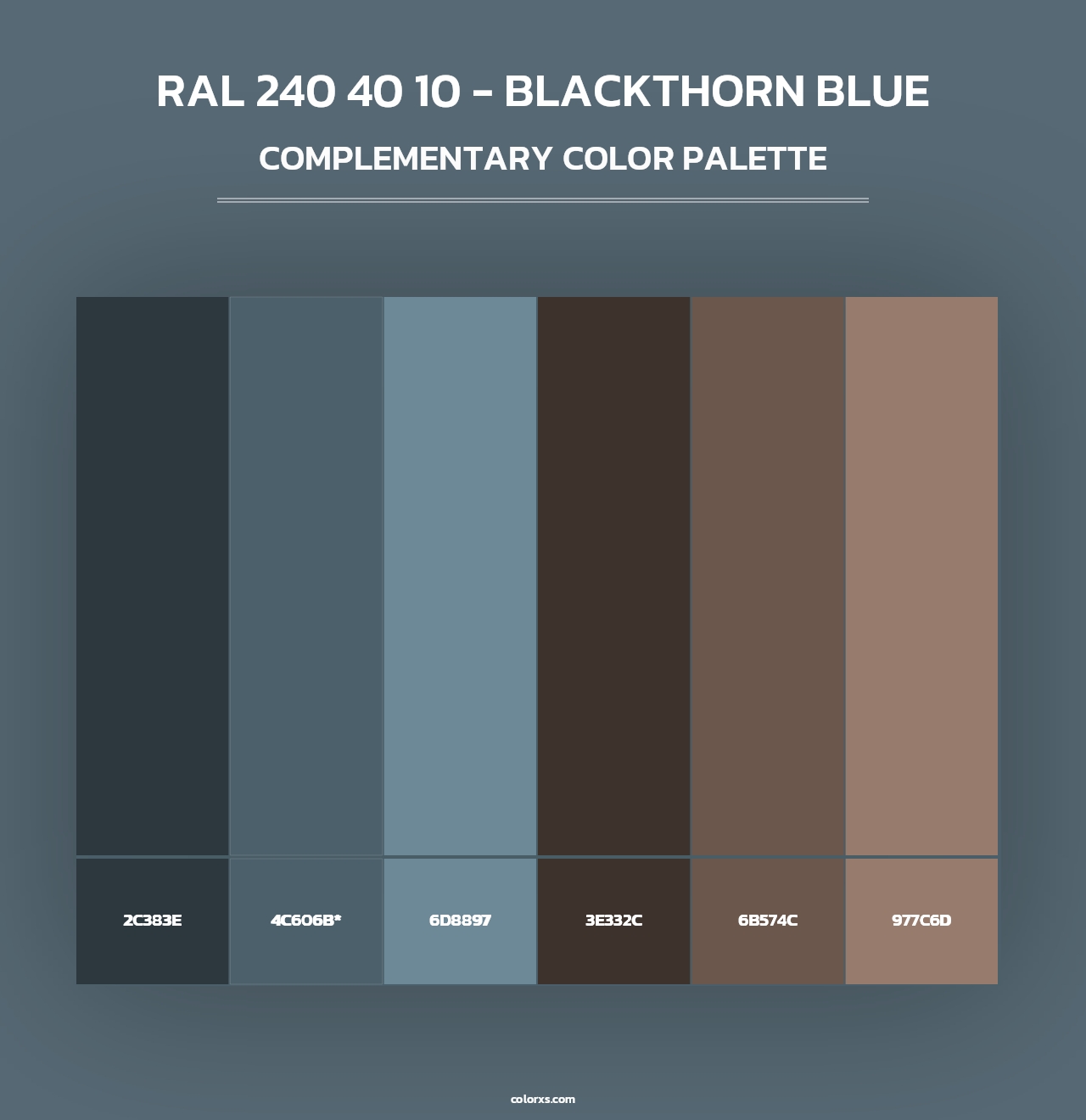 RAL 240 40 10 - Blackthorn Blue - Complementary Color Palette