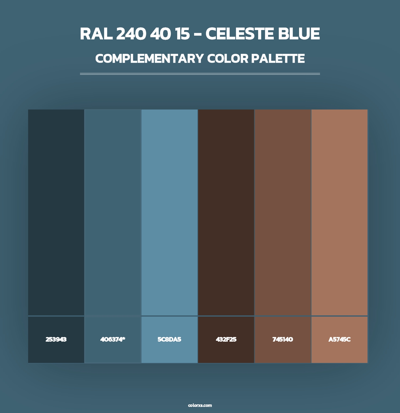 RAL 240 40 15 - Celeste Blue - Complementary Color Palette