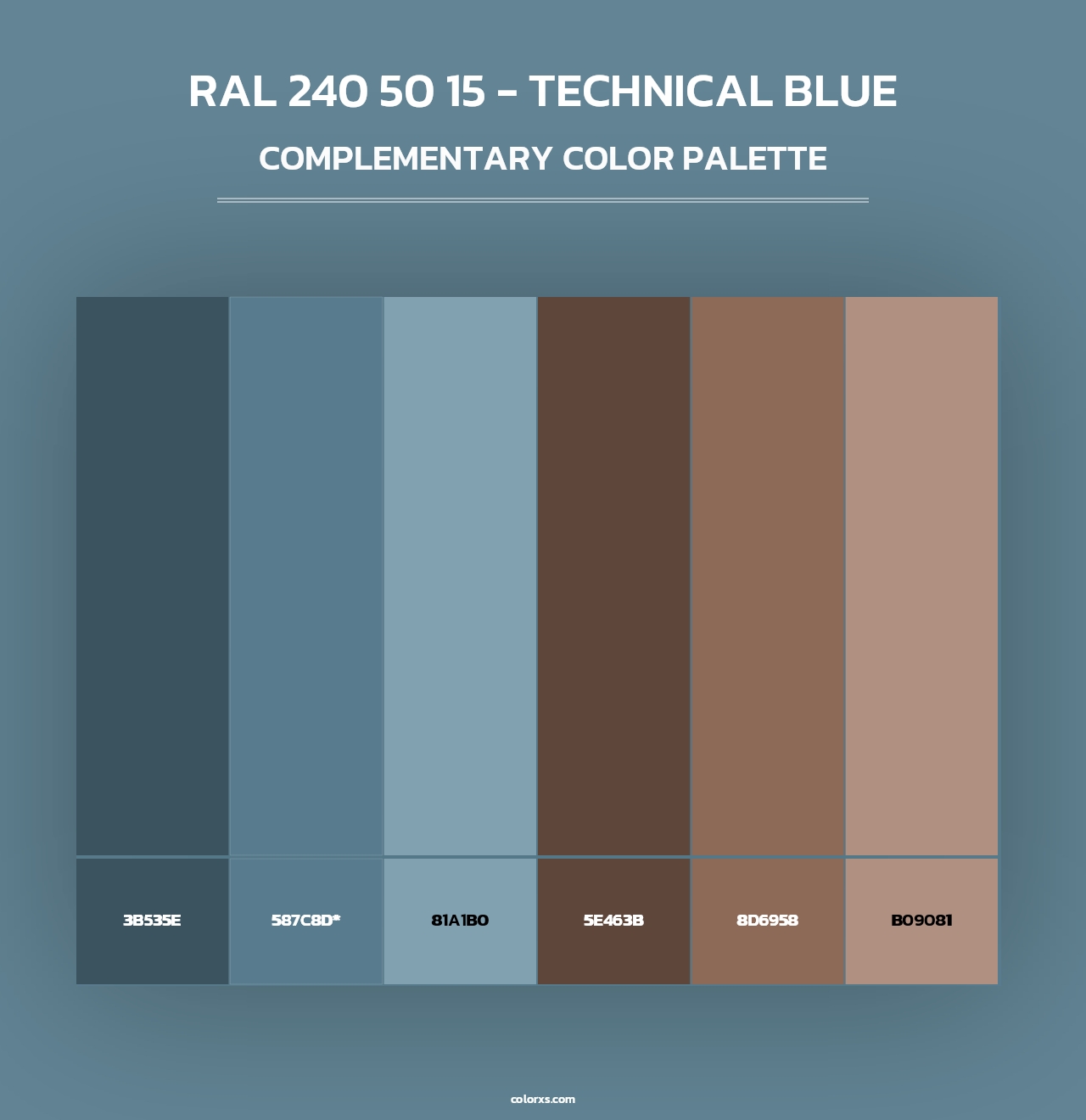 RAL 240 50 15 - Technical Blue - Complementary Color Palette