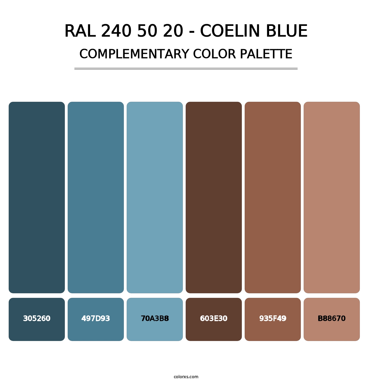 RAL 240 50 20 - Coelin Blue - Complementary Color Palette