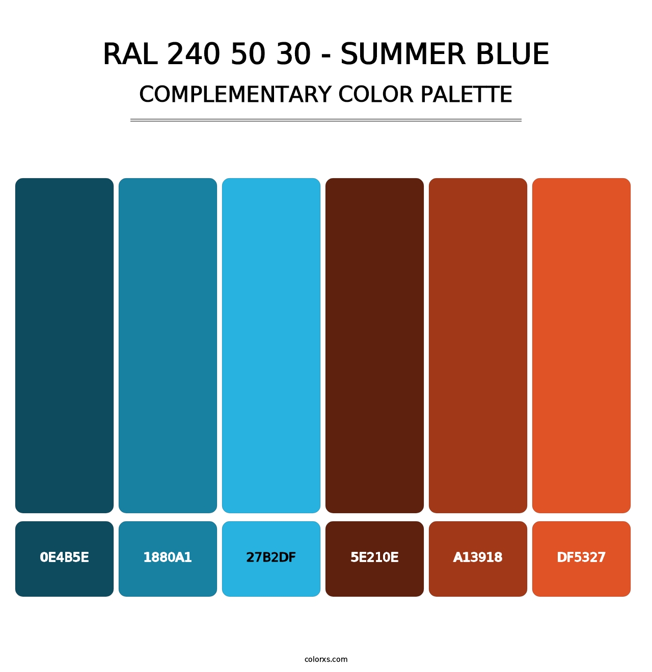 RAL 240 50 30 - Summer Blue - Complementary Color Palette