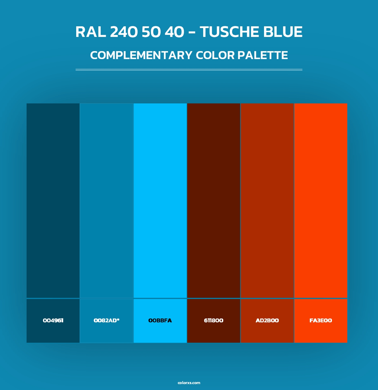 RAL 240 50 40 - Tusche Blue - Complementary Color Palette