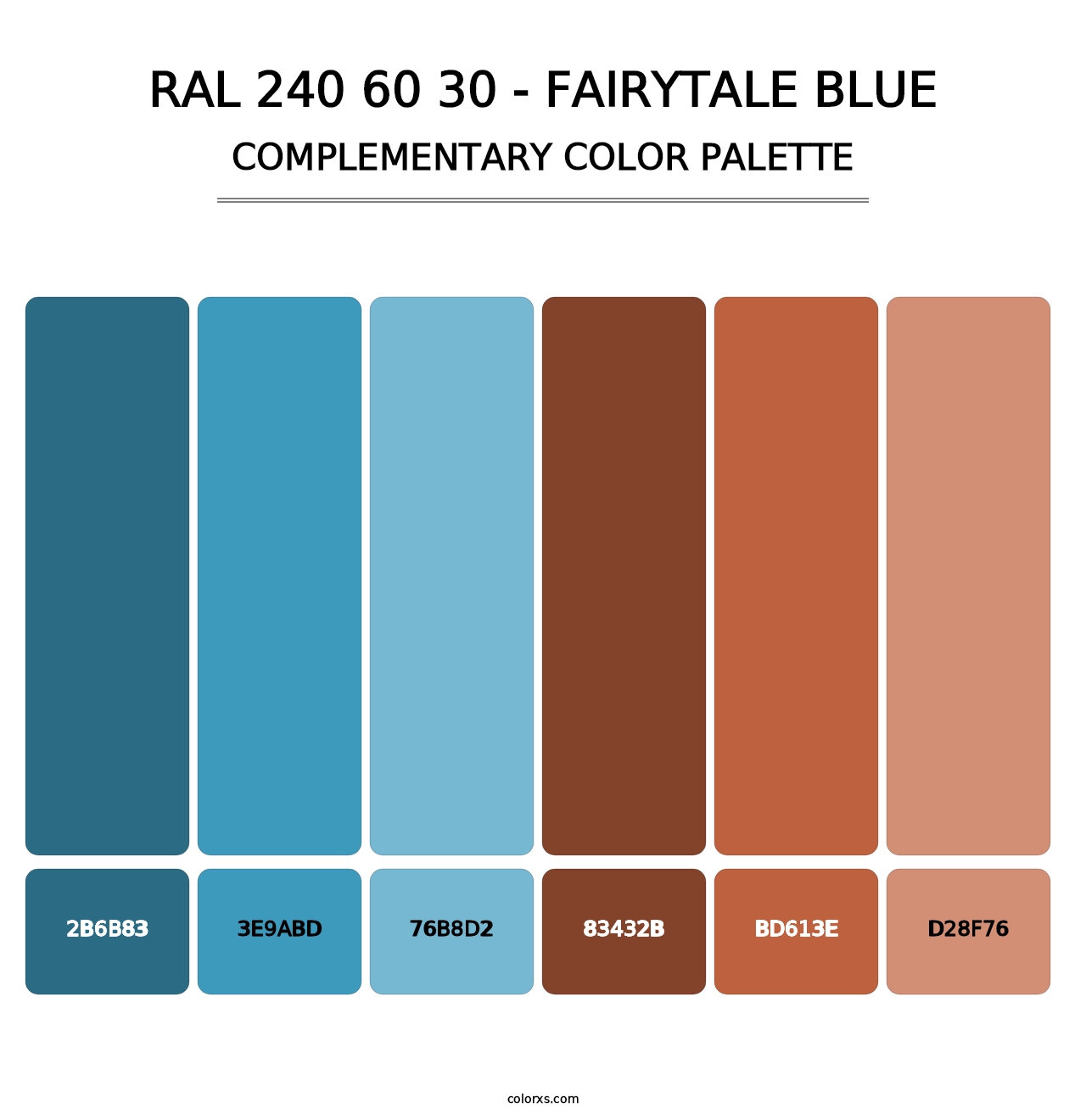 RAL 240 60 30 - Fairytale Blue - Complementary Color Palette