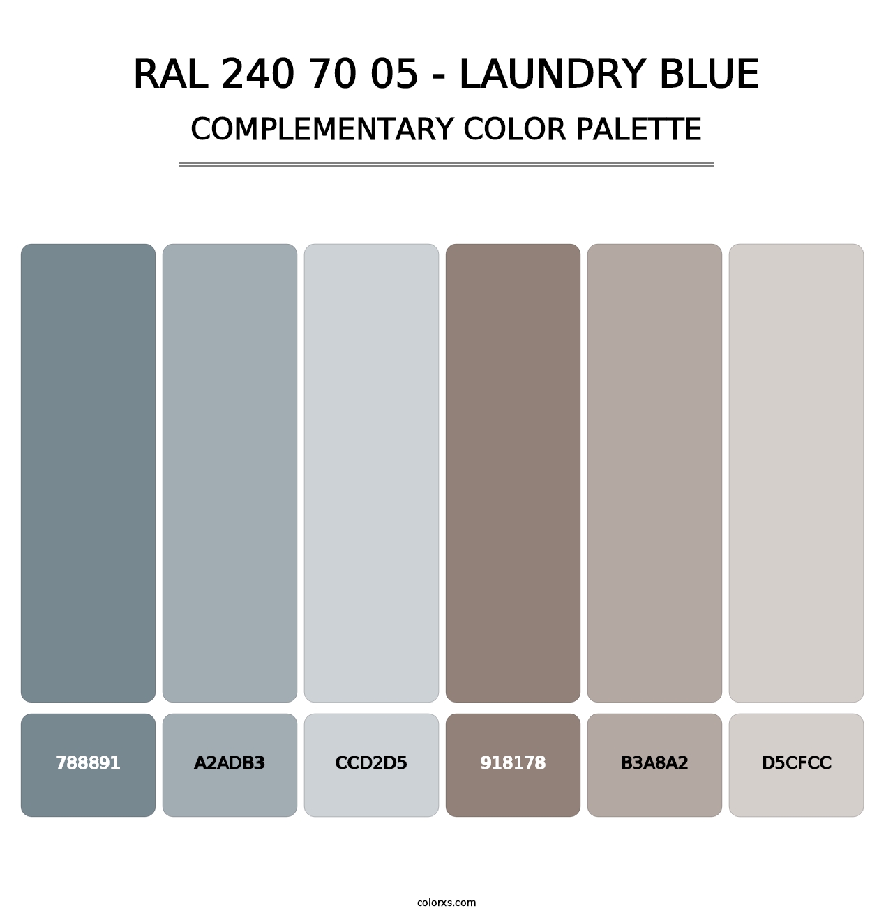 RAL 240 70 05 - Laundry Blue - Complementary Color Palette