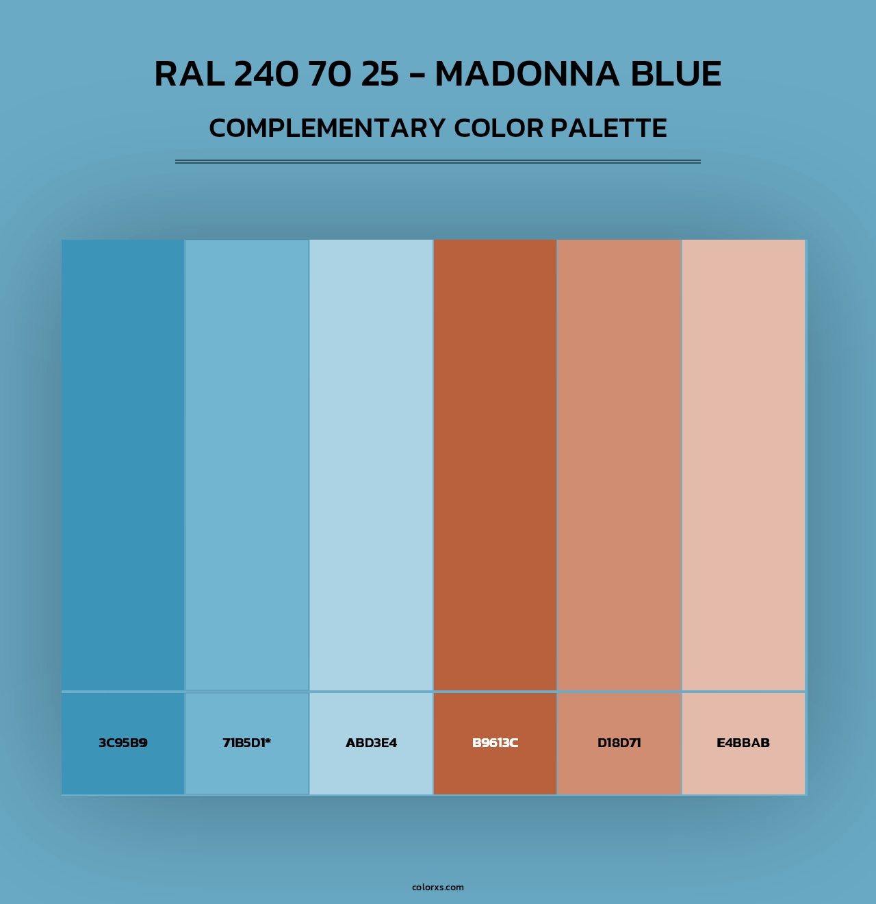 RAL 240 70 25 - Madonna Blue - Complementary Color Palette