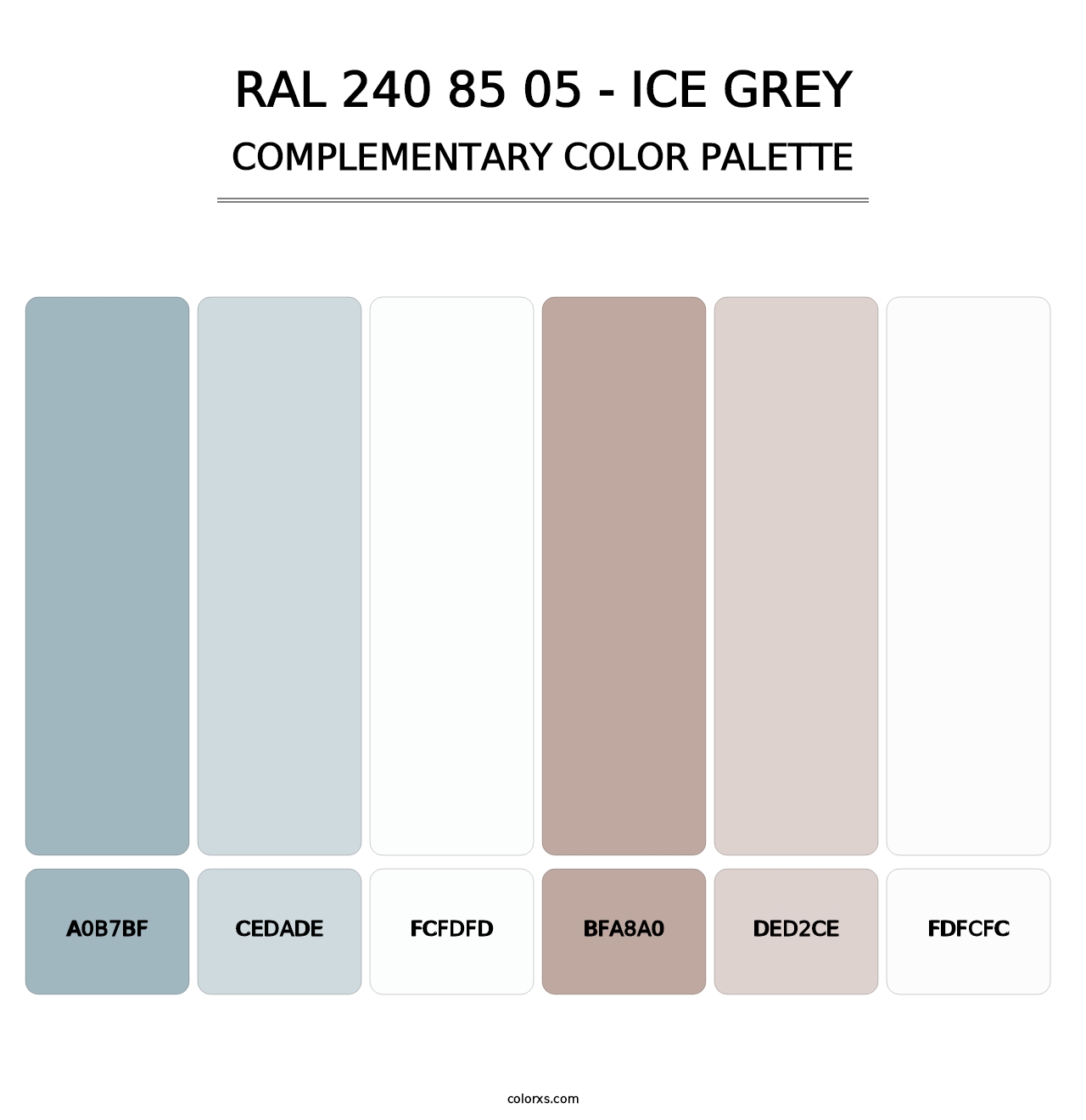 RAL 240 85 05 - Ice Grey - Complementary Color Palette