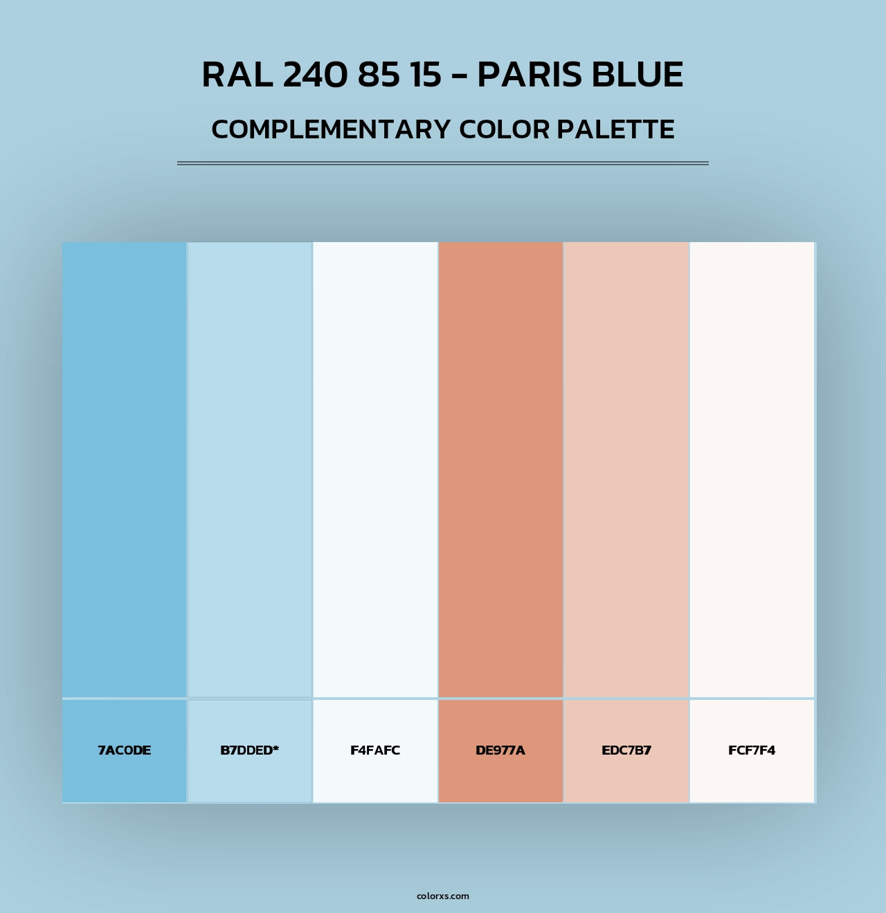 RAL 240 85 15 - Paris Blue - Complementary Color Palette