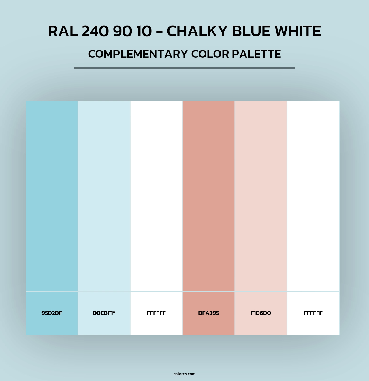 RAL 240 90 10 - Chalky Blue White - Complementary Color Palette