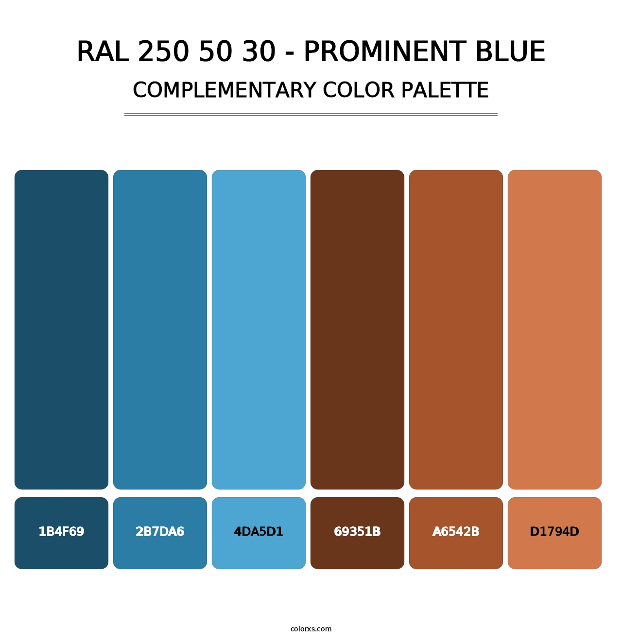 RAL 250 50 30 - Prominent Blue - Complementary Color Palette