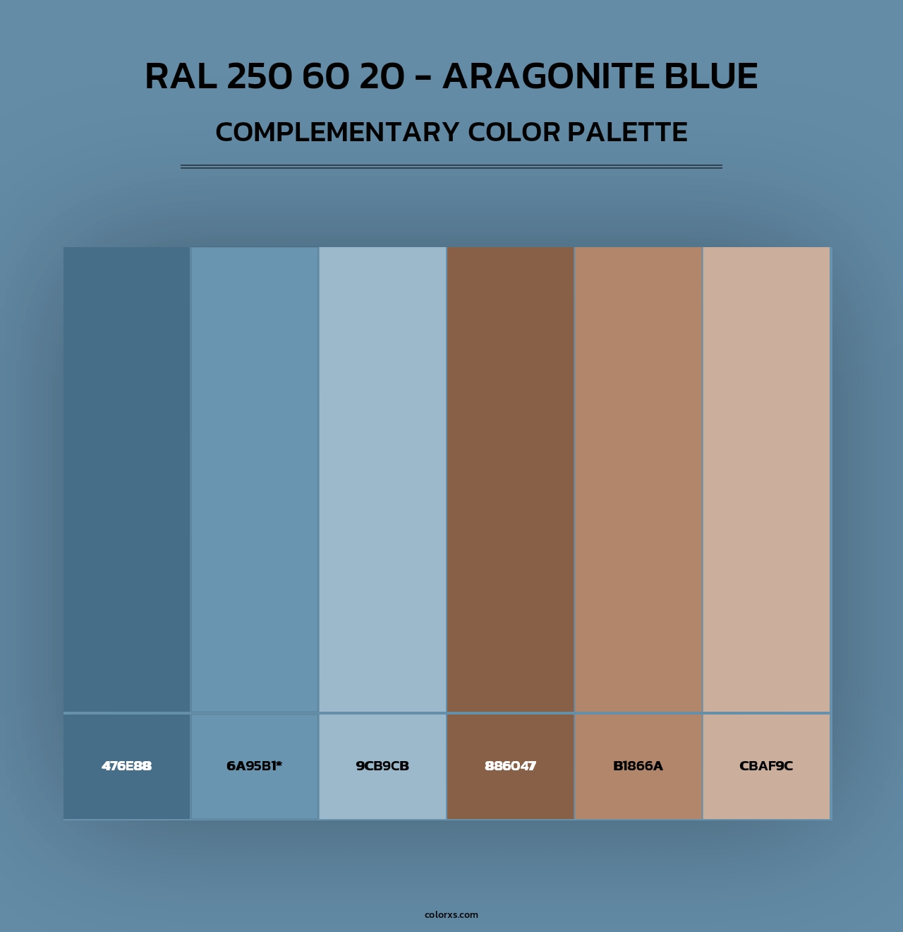 RAL 250 60 20 - Aragonite Blue - Complementary Color Palette