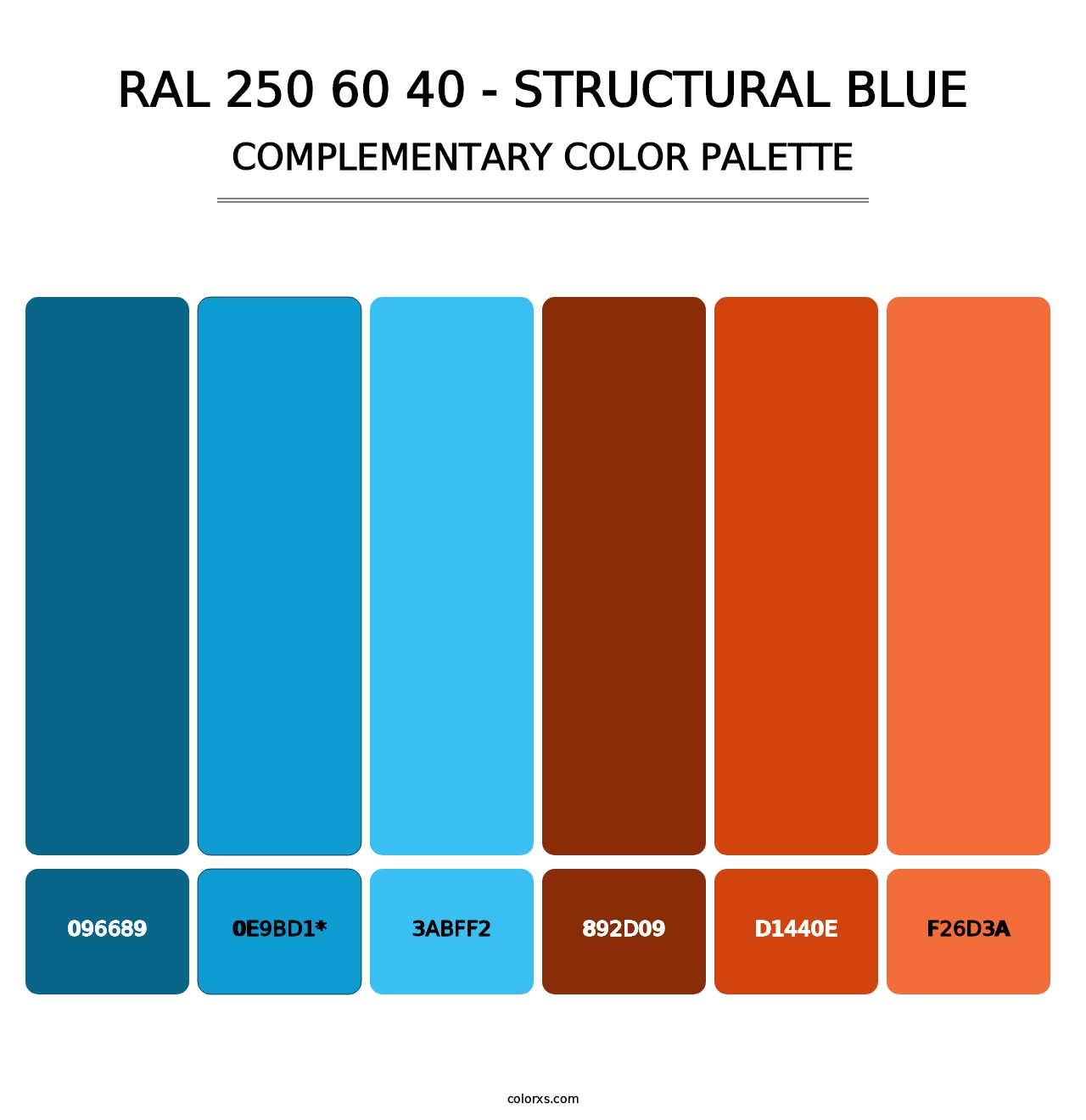 RAL 250 60 40 - Structural Blue - Complementary Color Palette