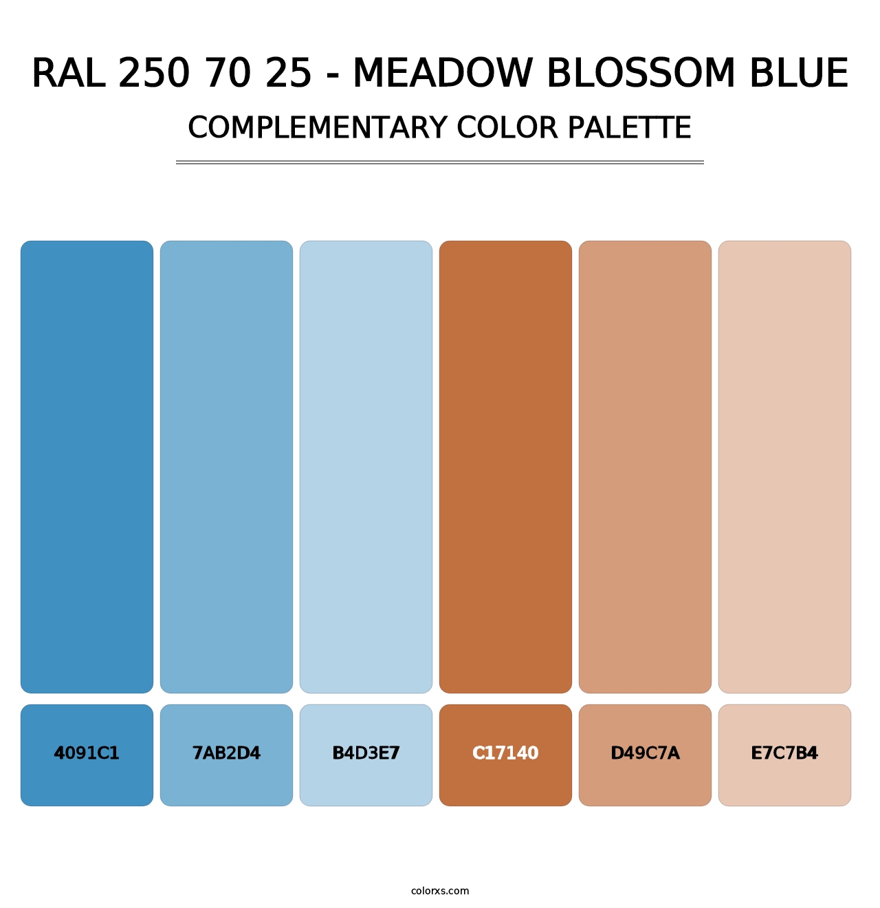RAL 250 70 25 - Meadow Blossom Blue - Complementary Color Palette