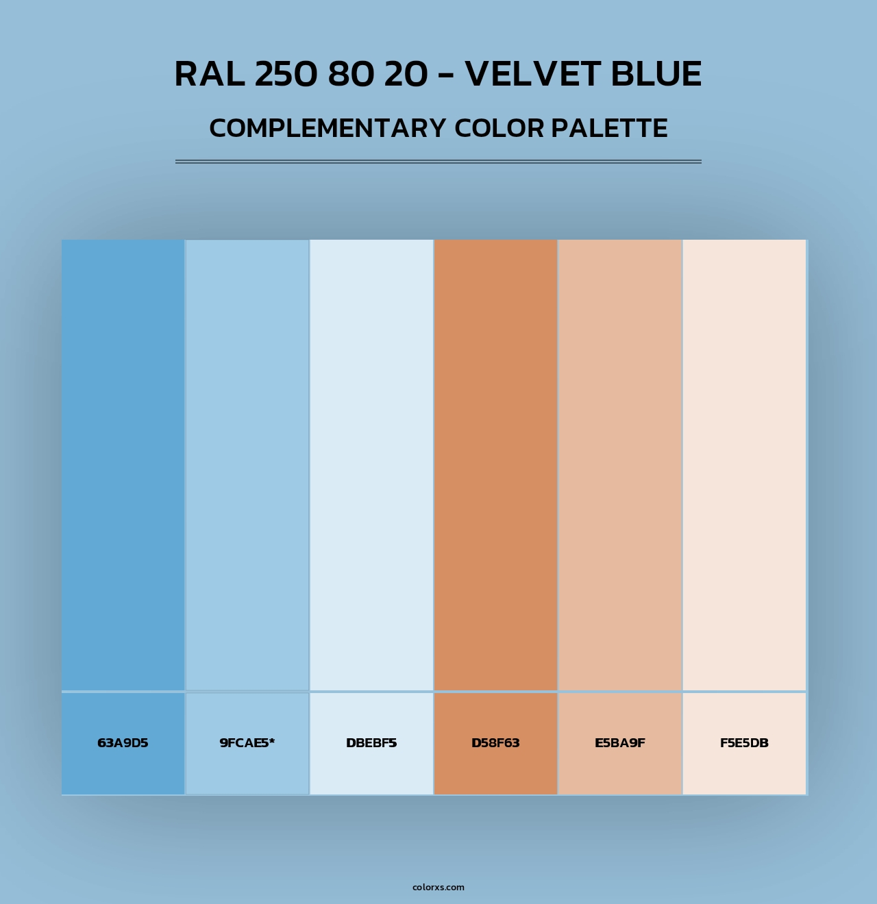 RAL 250 80 20 - Velvet Blue - Complementary Color Palette