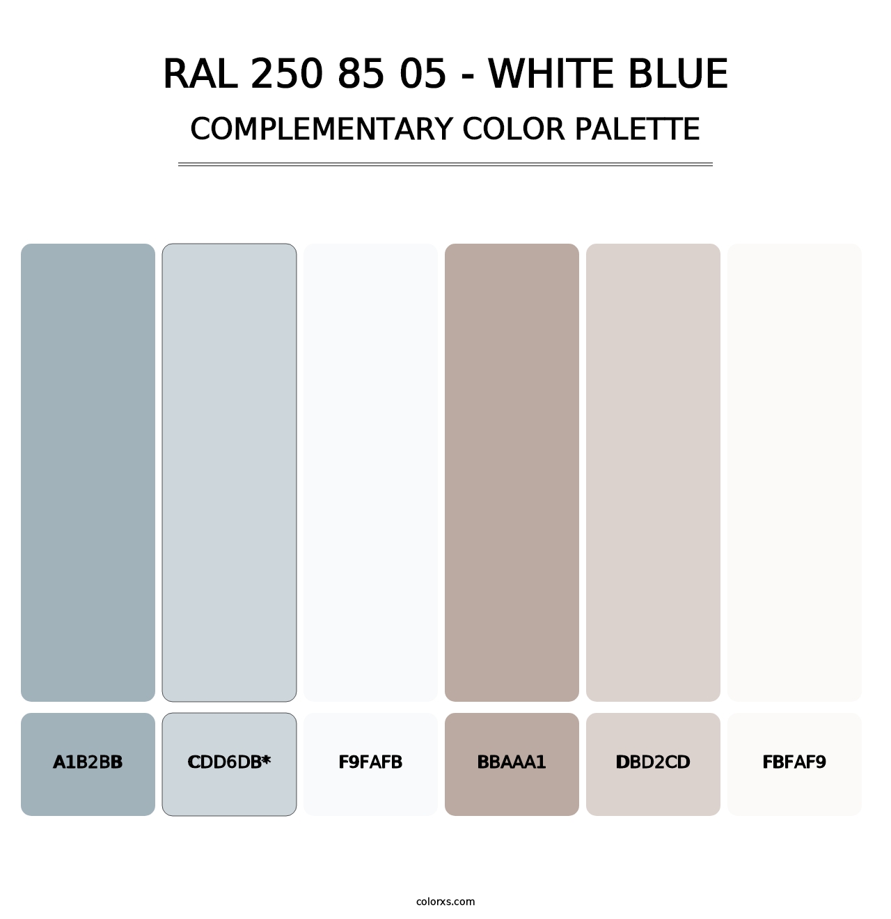 RAL 250 85 05 - White Blue - Complementary Color Palette