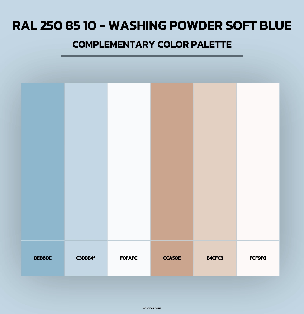 RAL 250 85 10 - Washing Powder Soft Blue - Complementary Color Palette