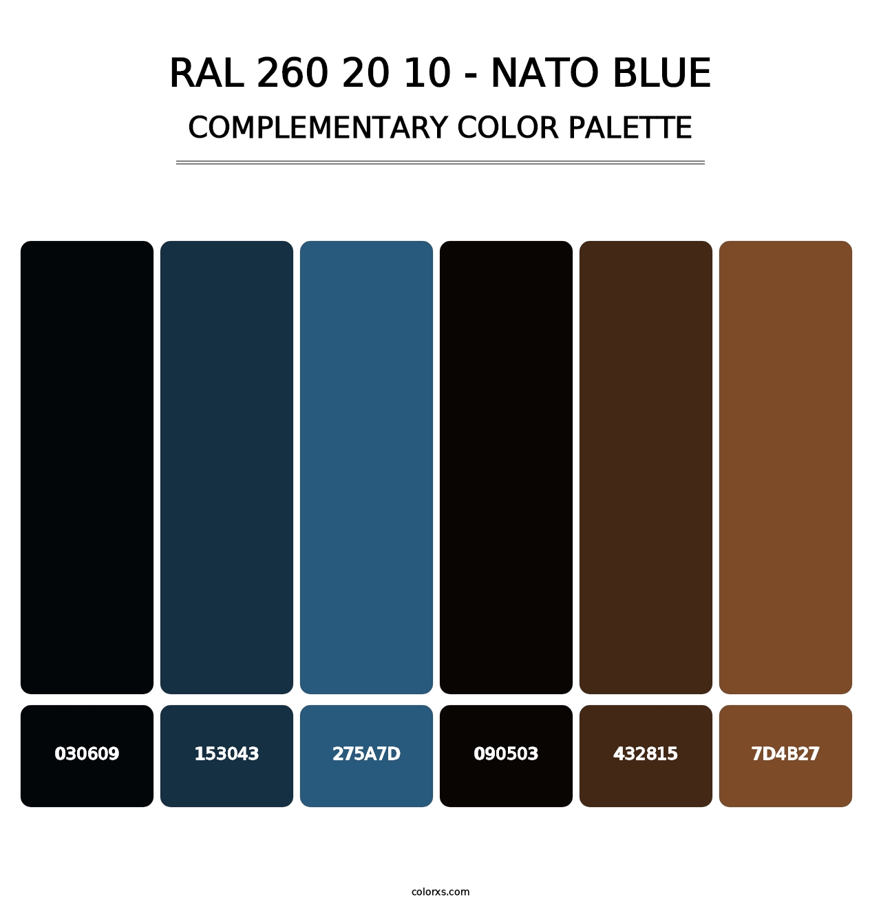 RAL 260 20 10 - Nato Blue - Complementary Color Palette