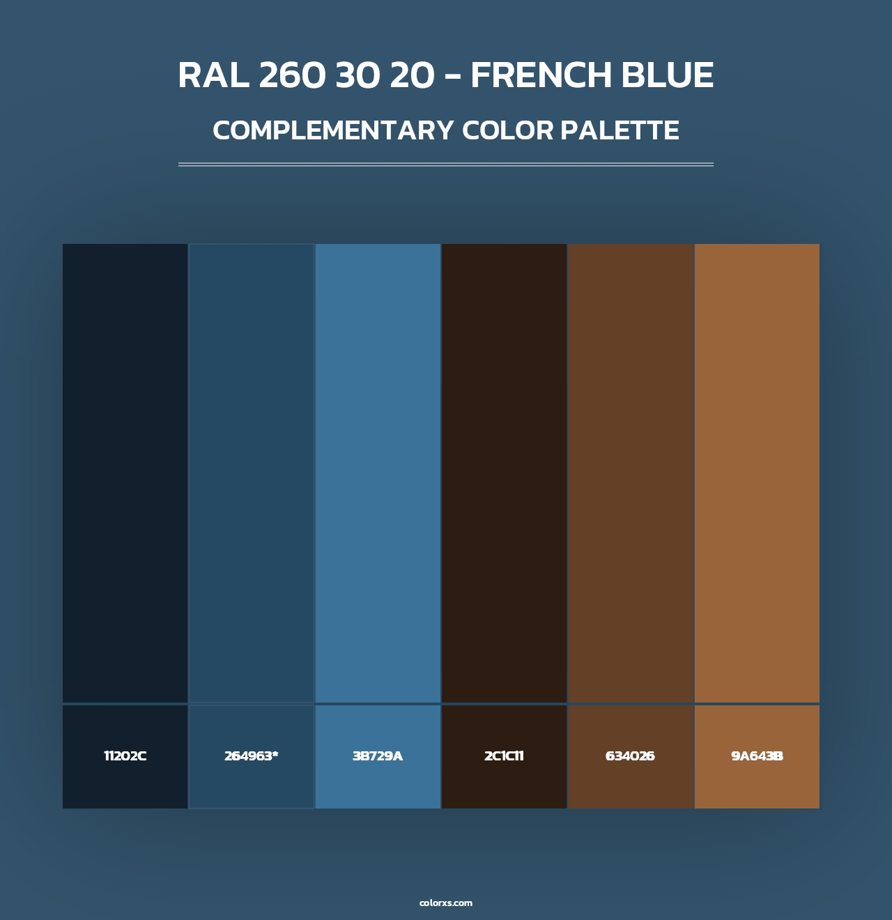 RAL 260 30 20 - French Blue - Complementary Color Palette