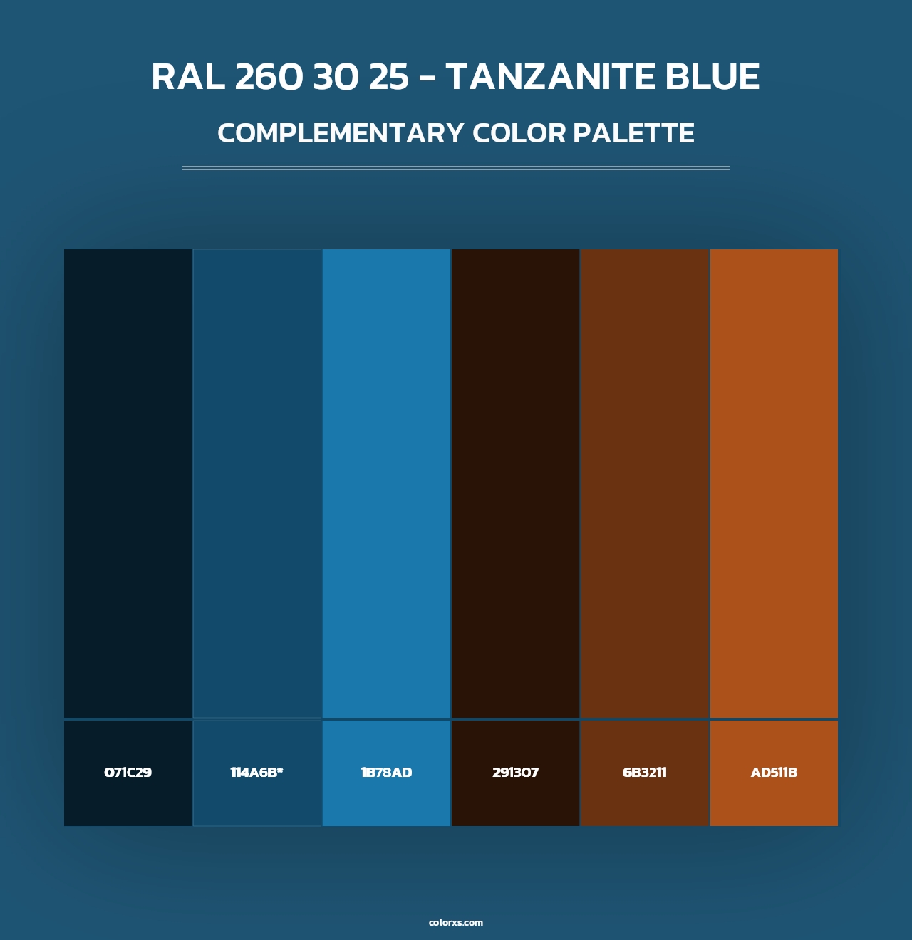 RAL 260 30 25 - Tanzanite Blue - Complementary Color Palette