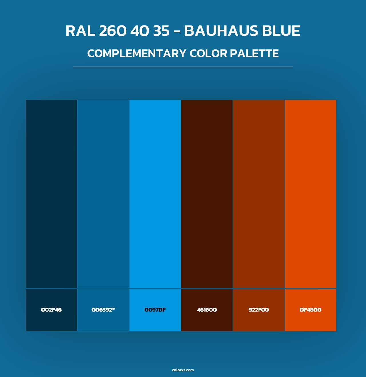 RAL 260 40 35 - Bauhaus Blue - Complementary Color Palette