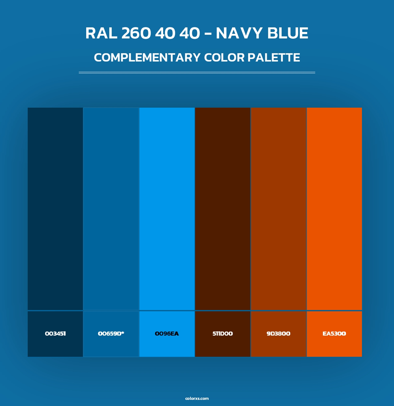 RAL 260 40 40 - Navy Blue - Complementary Color Palette
