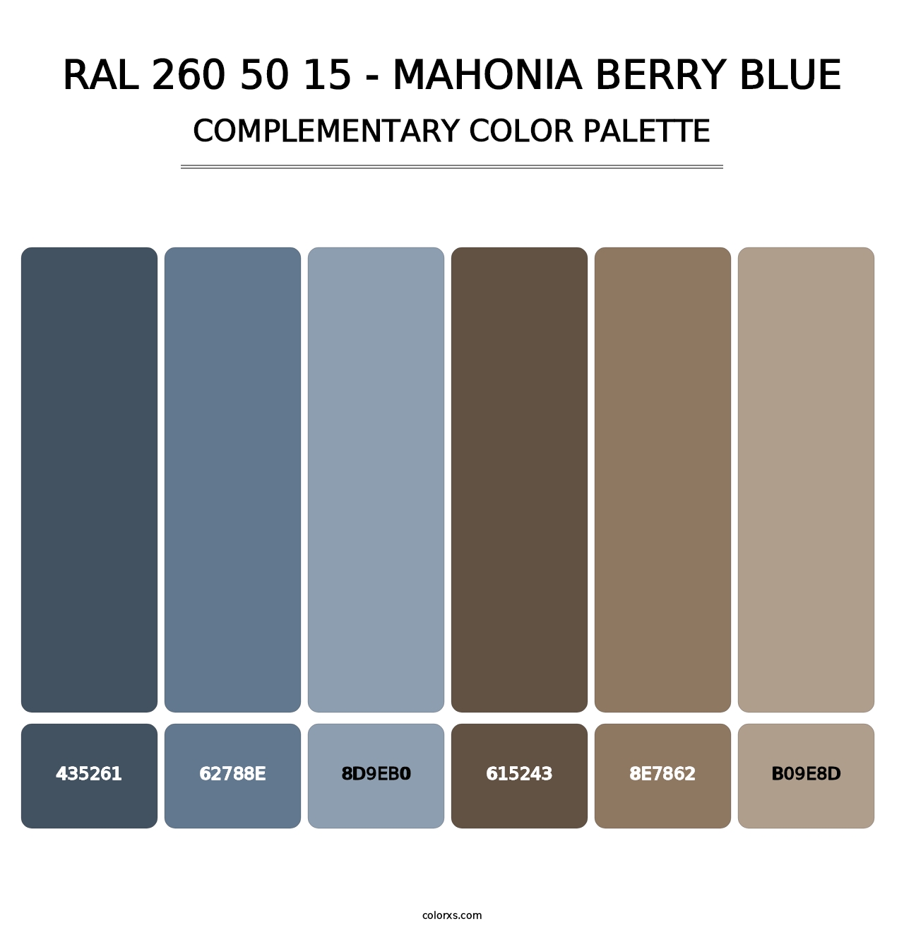RAL 260 50 15 - Mahonia Berry Blue - Complementary Color Palette