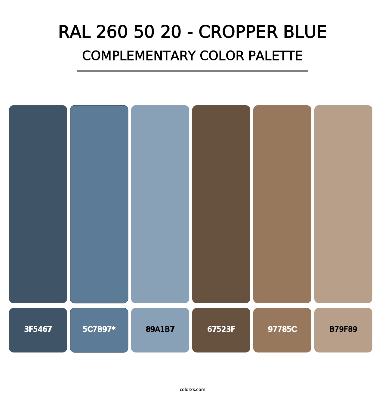RAL 260 50 20 - Cropper Blue - Complementary Color Palette
