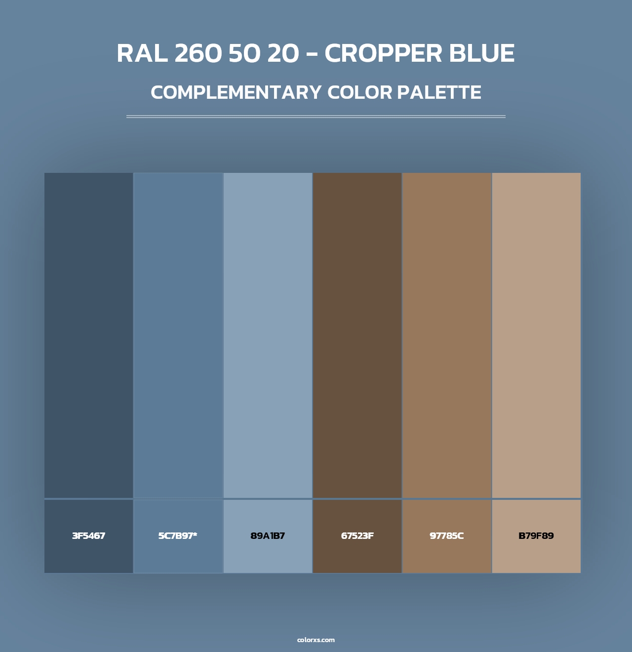 RAL 260 50 20 - Cropper Blue - Complementary Color Palette