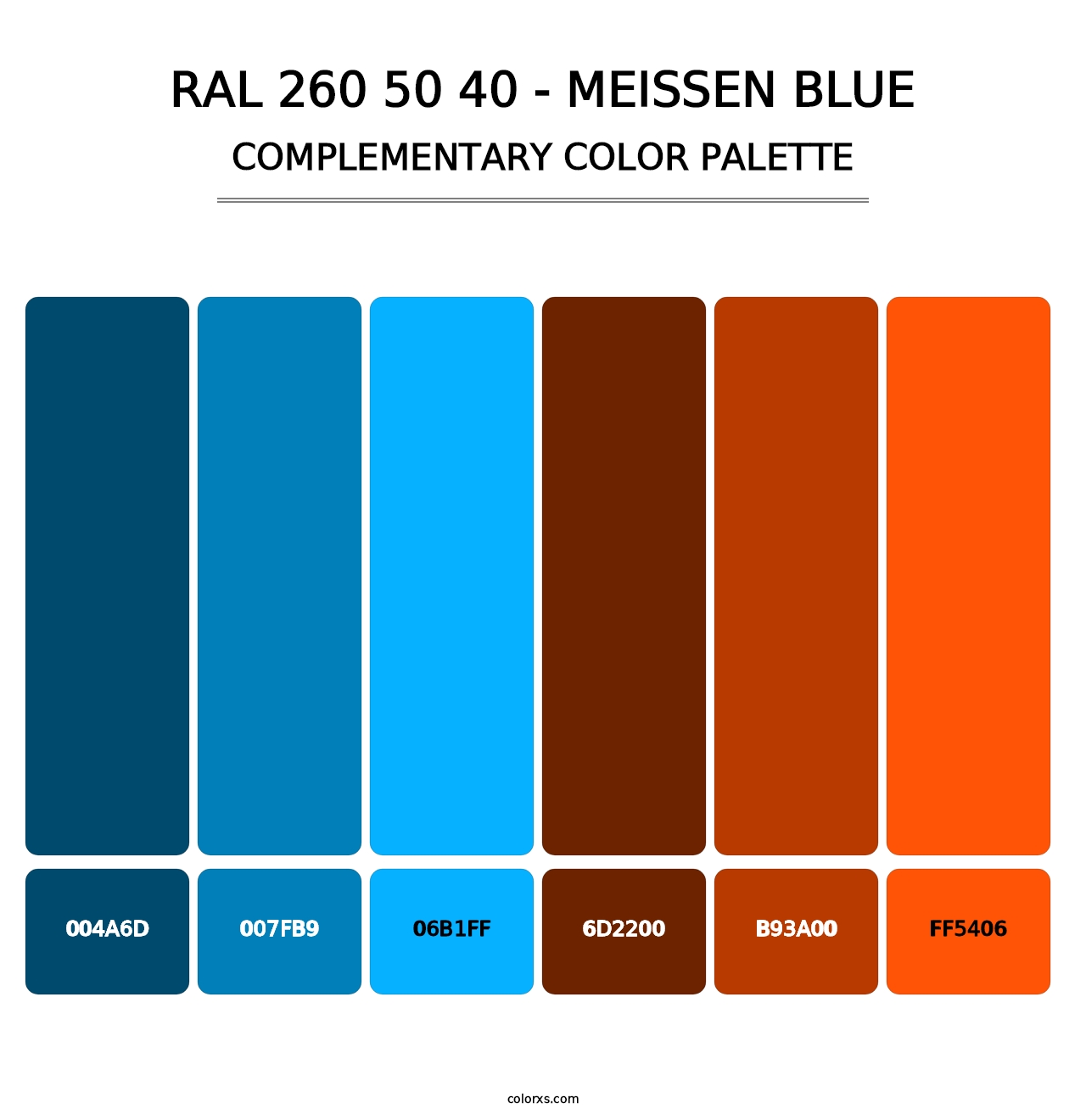 RAL 260 50 40 - Meissen Blue - Complementary Color Palette