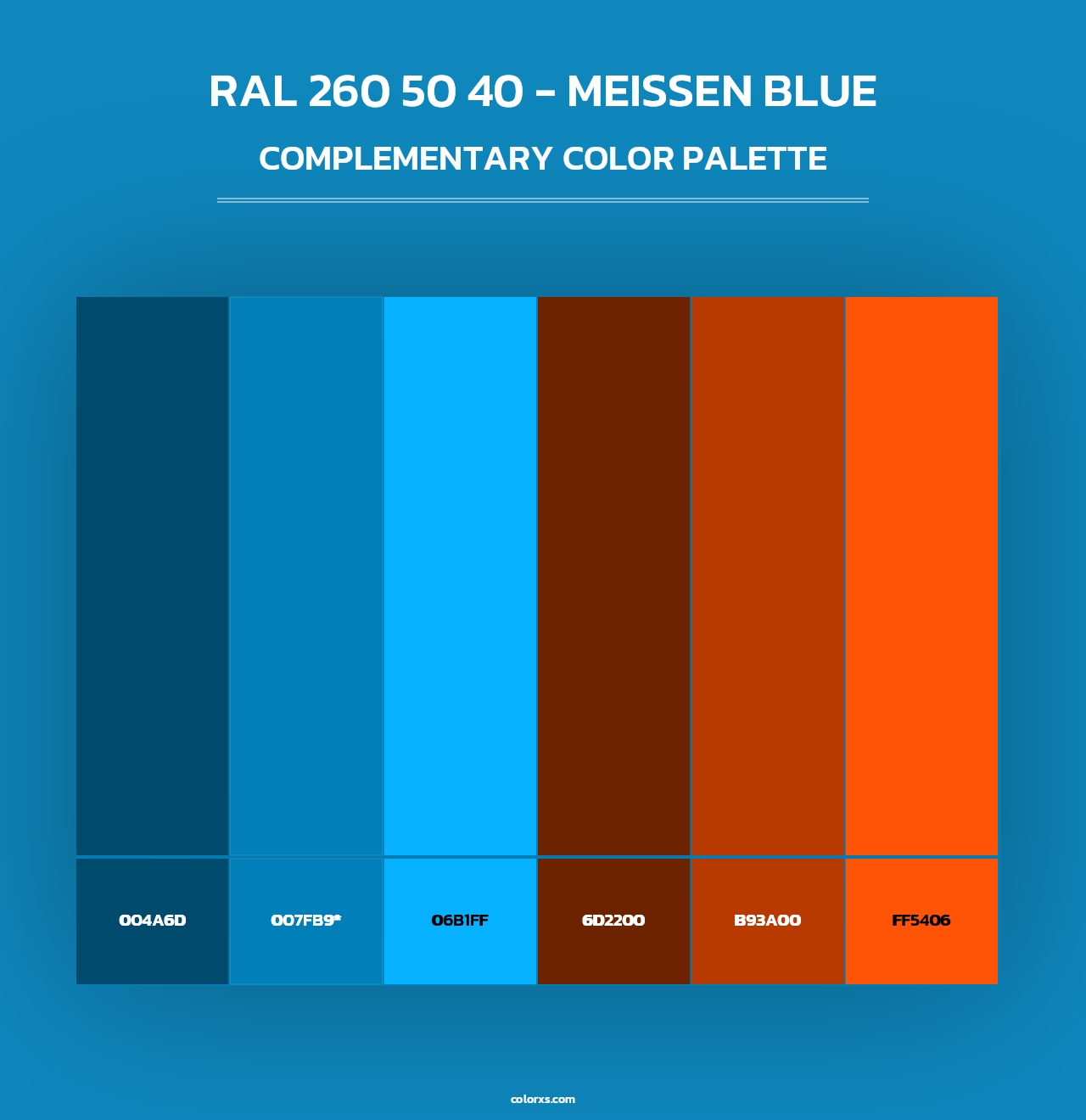 RAL 260 50 40 - Meissen Blue - Complementary Color Palette
