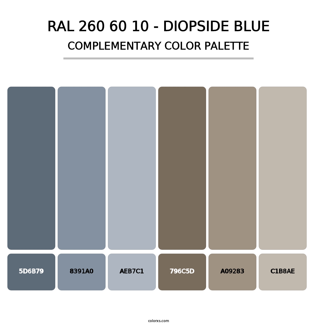 RAL 260 60 10 - Diopside Blue - Complementary Color Palette