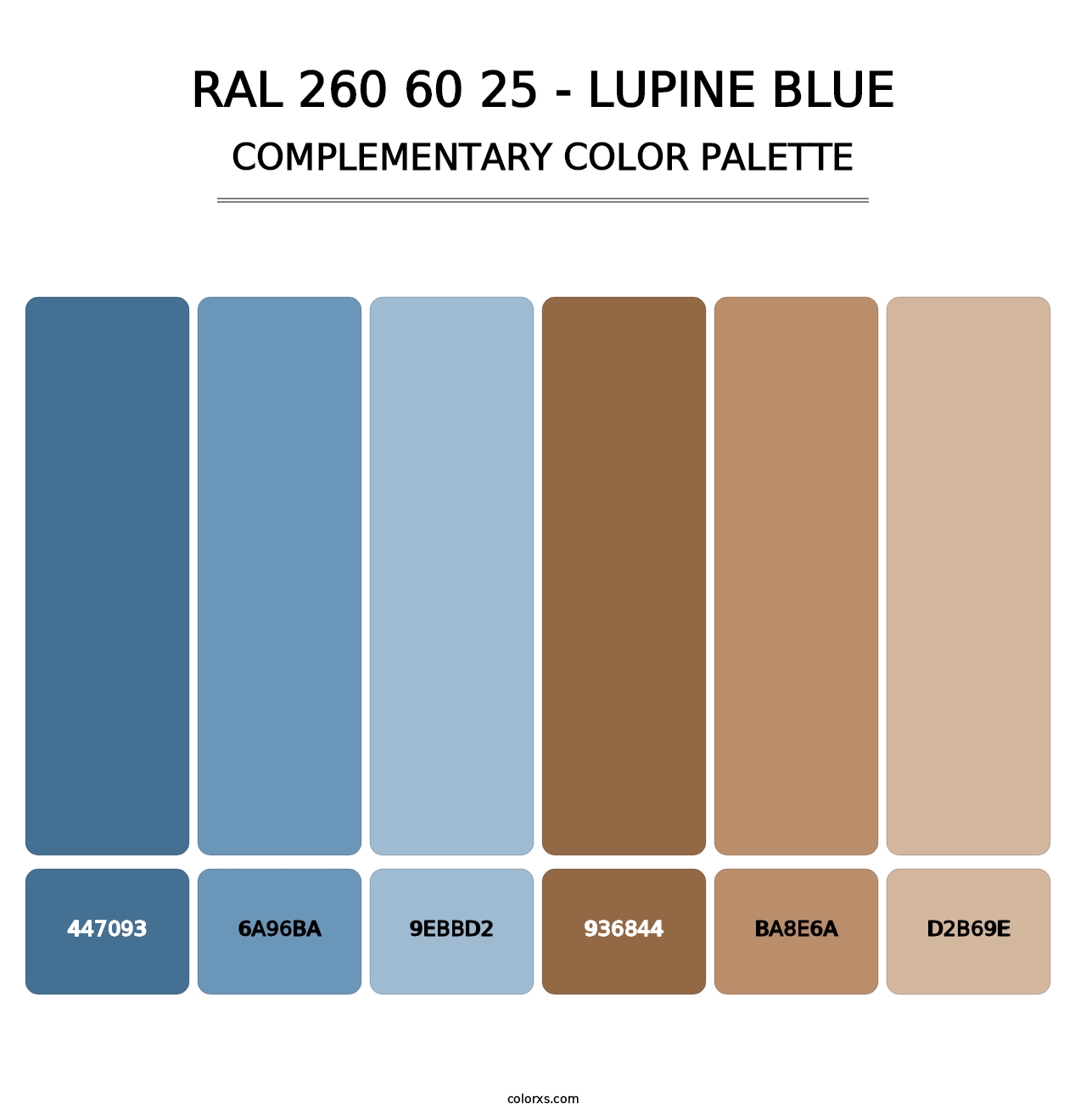 RAL 260 60 25 - Lupine Blue - Complementary Color Palette