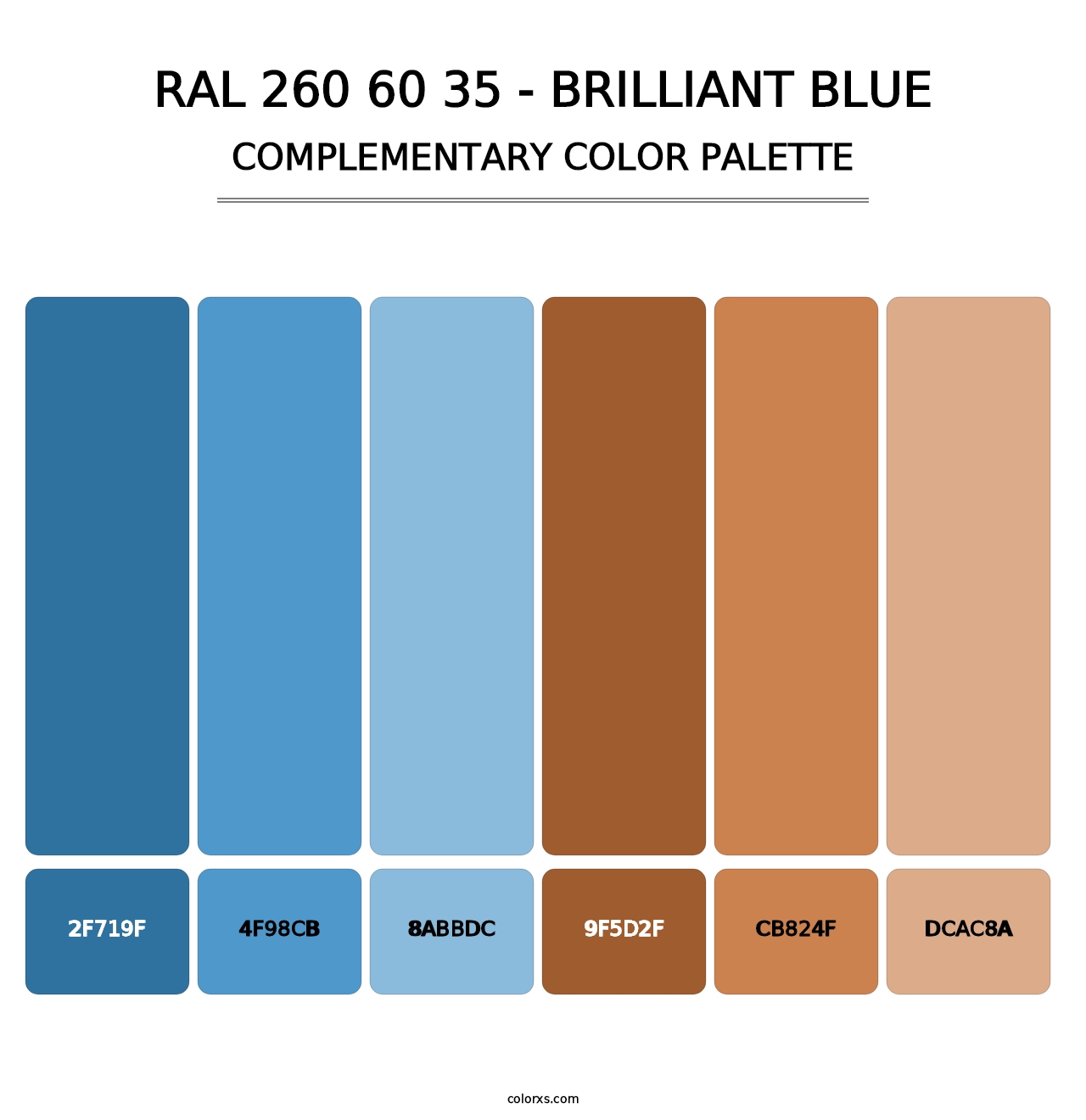 RAL 260 60 35 - Brilliant Blue - Complementary Color Palette