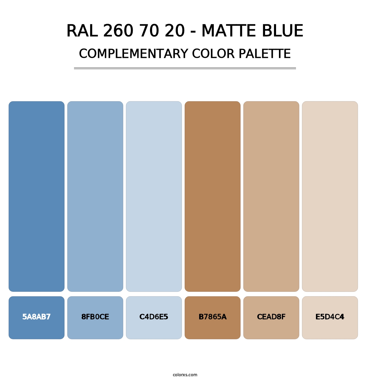 RAL 260 70 20 - Matte Blue - Complementary Color Palette