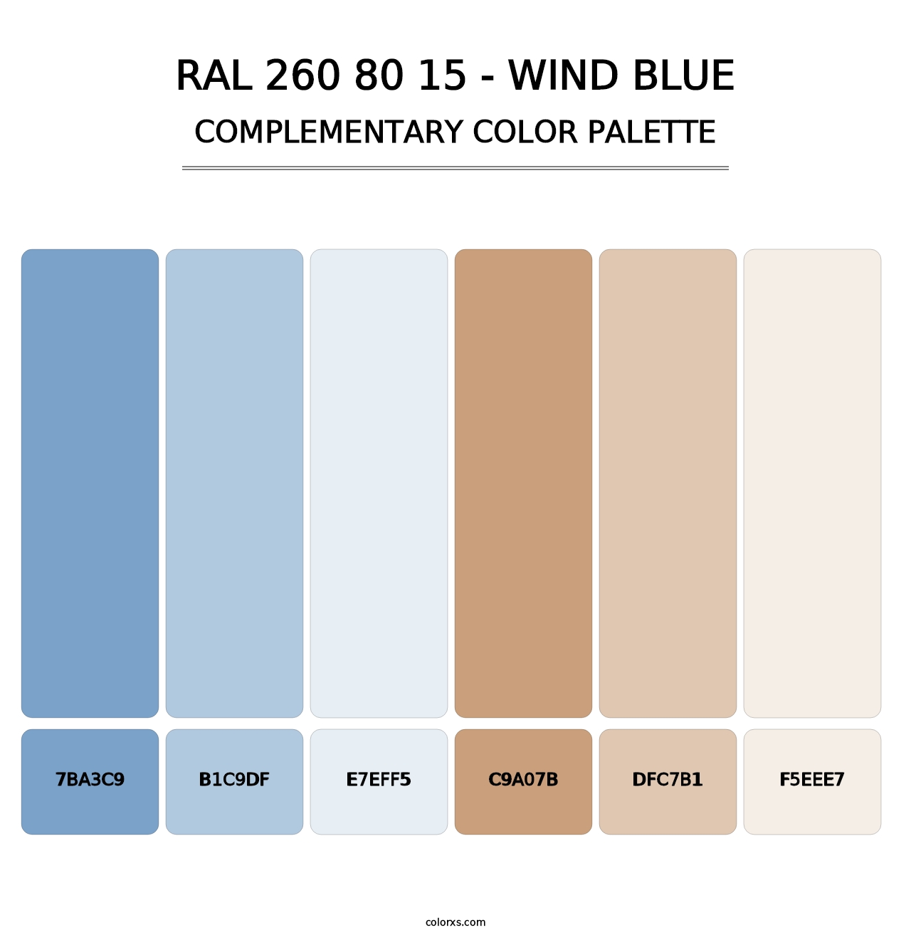 RAL 260 80 15 - Wind Blue - Complementary Color Palette