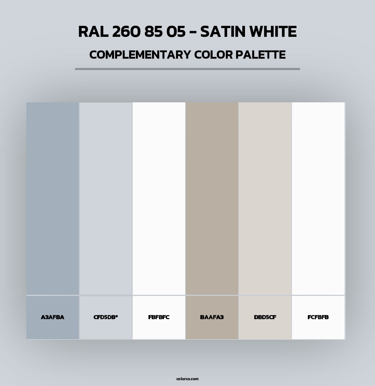 RAL 260 85 05 - Satin White - Complementary Color Palette