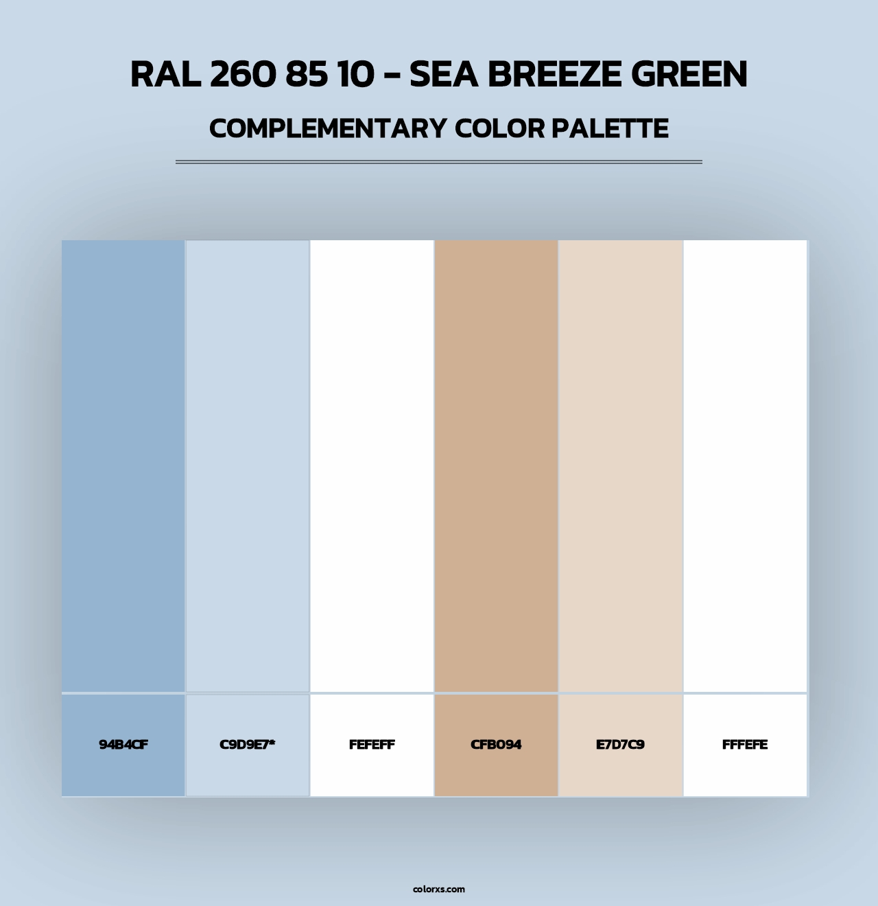 RAL 260 85 10 - Sea Breeze Green - Complementary Color Palette