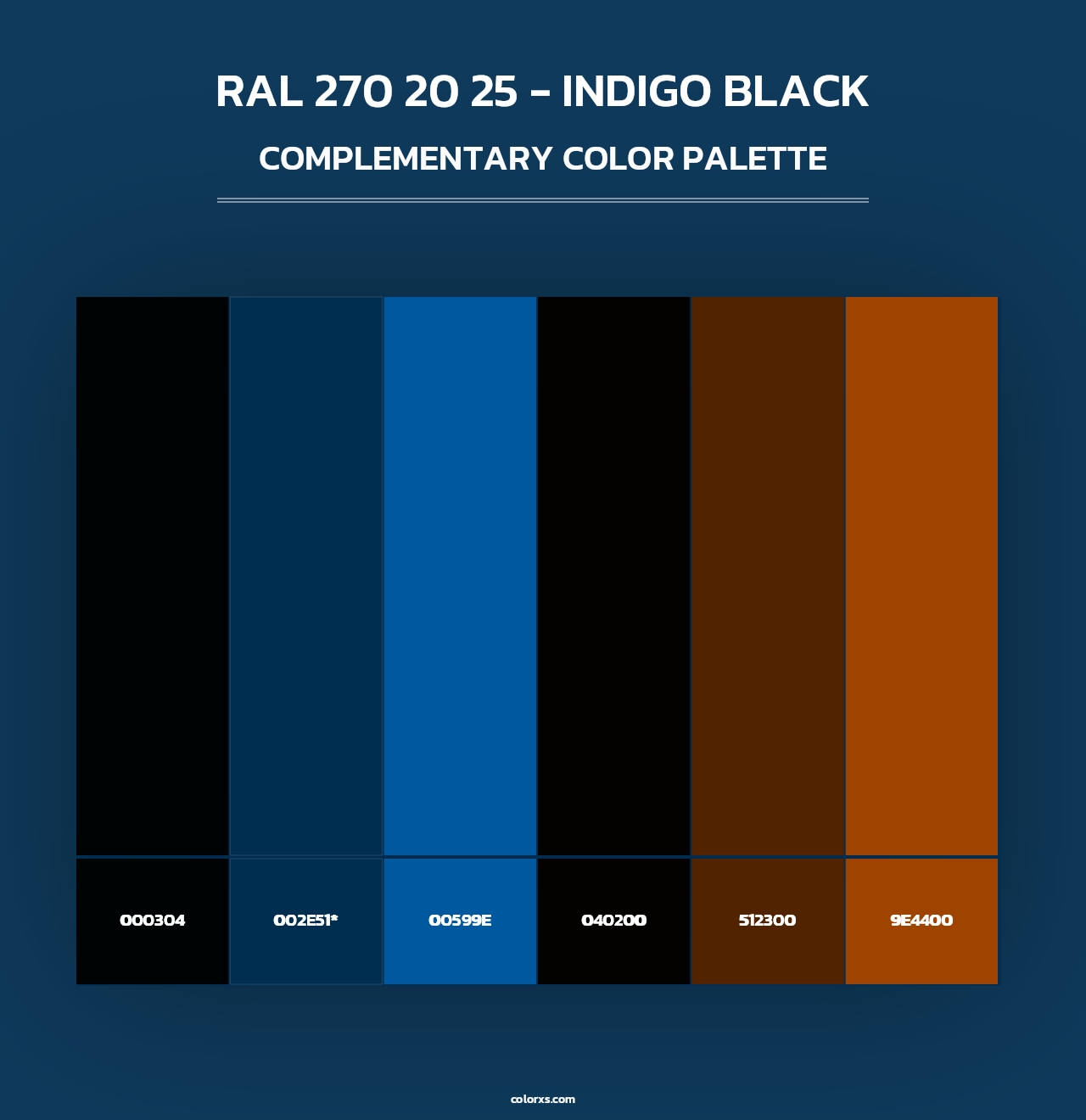 RAL 270 20 25 - Indigo Black - Complementary Color Palette
