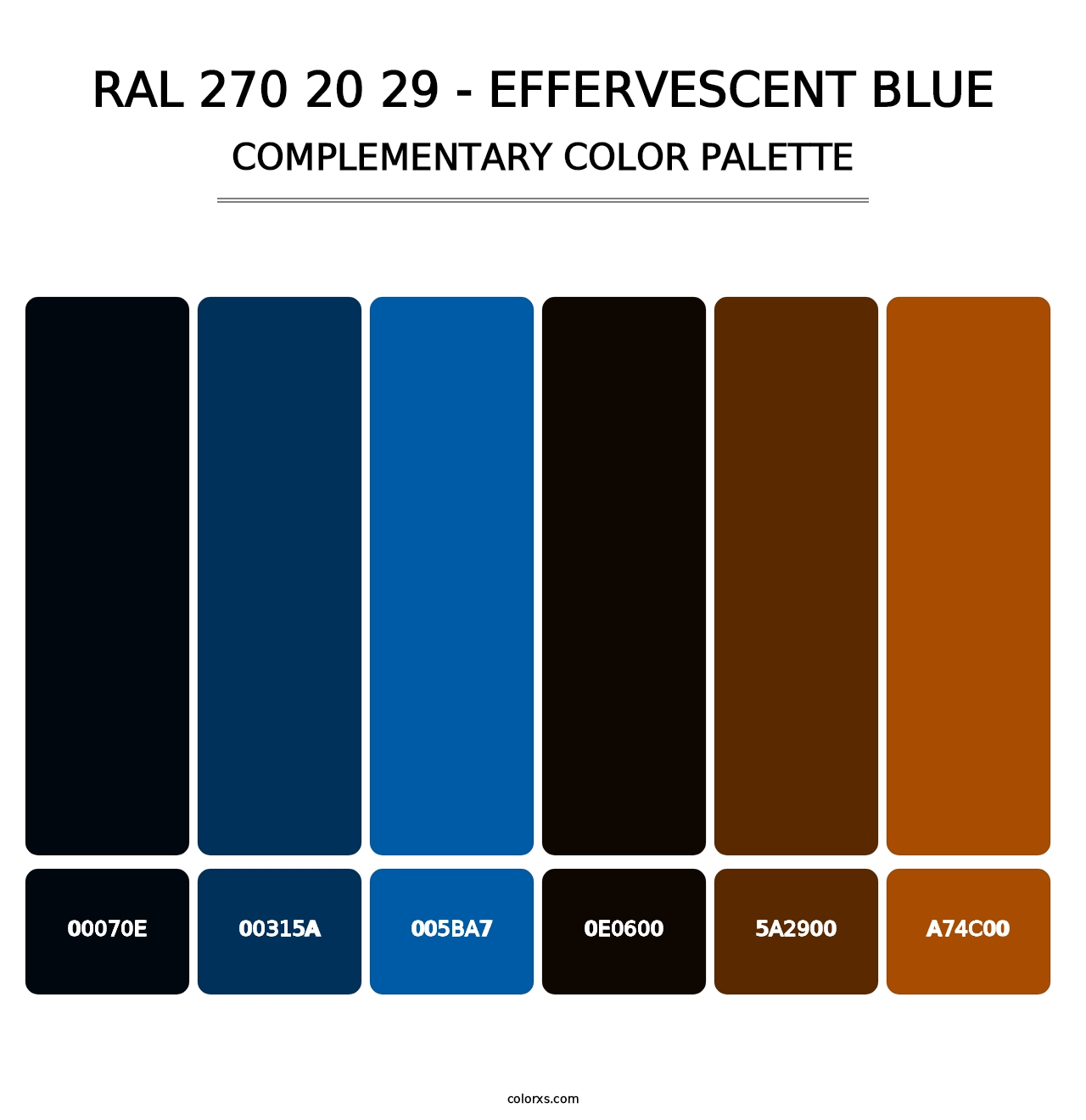 RAL 270 20 29 - Effervescent Blue - Complementary Color Palette